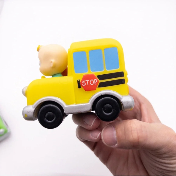 Cocomelon JJ + Yoyo Mini Vechile Lot Of 3 School Bus Ice Cream Truck Recycling - Picture 9 of 16
